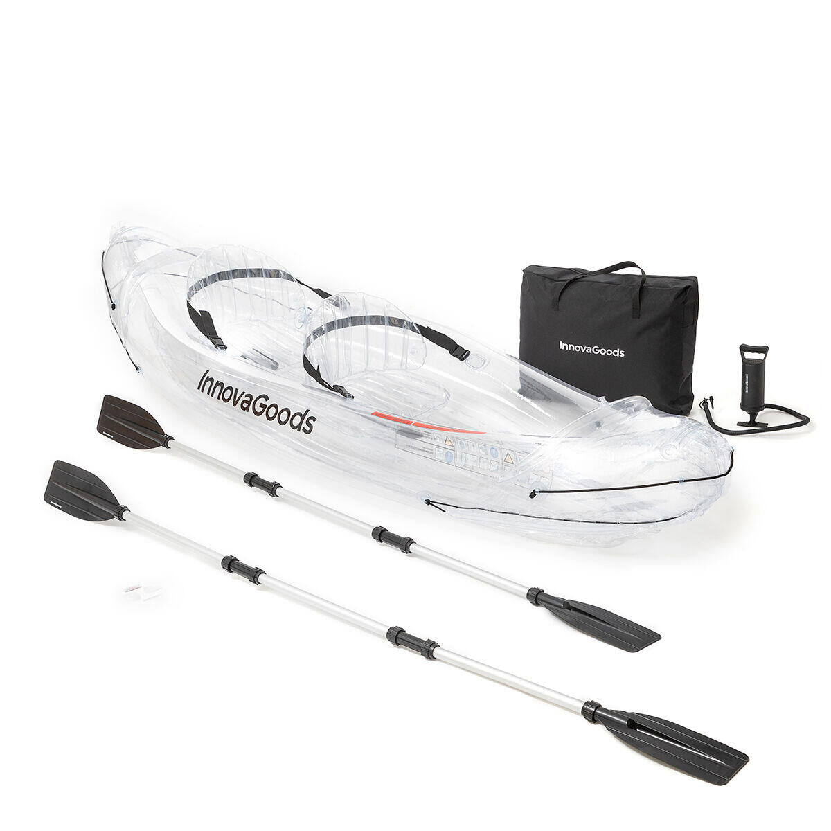 Kayak Hinchable Transparente con Accesorios Paros 312 cm 2 plazas