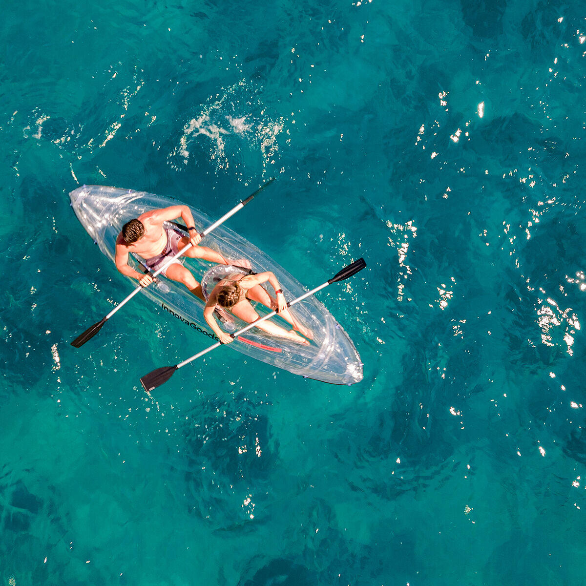 Kayak Hinchable Transparente con Accesorios Paros 312 cm 2 plazas