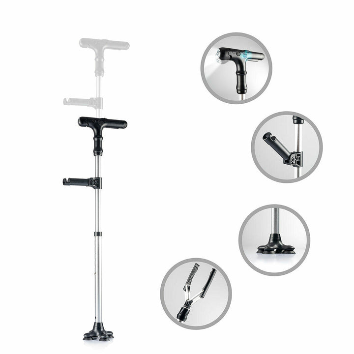 Bastón Extensible con LED, Alarma y Mano Mecánica Hannde