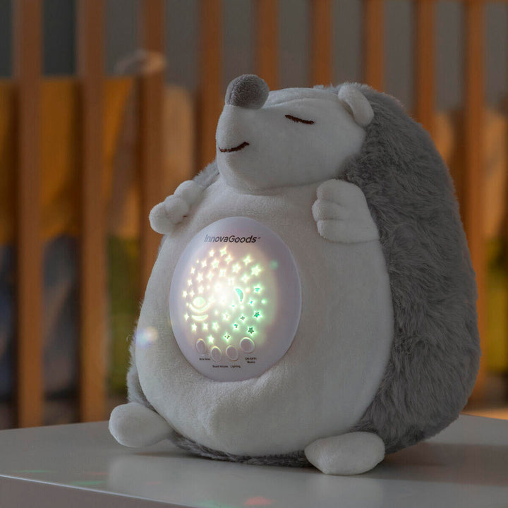 Erizo de Peluche con Ruido Blanco y Proyector Quitamiedos