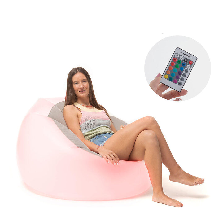 Sillón Hinchable con LED Multicolor y Mando