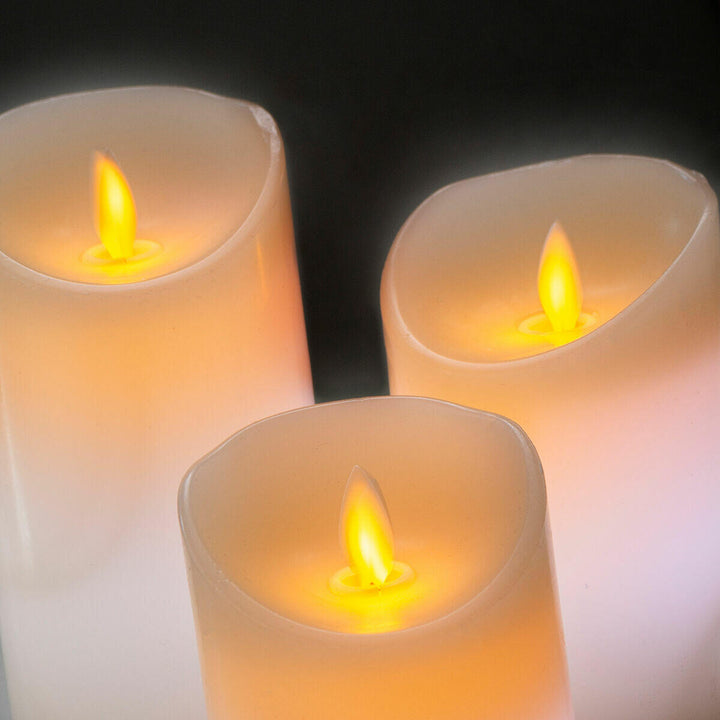 Velas LED Multicolor Efecto Llama con Mando Lendles 3 Unidades