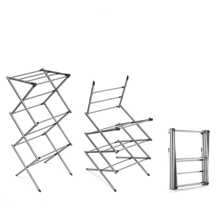Tendedero Metálico Plegable y Extensible con 3 Alturas 11 barras