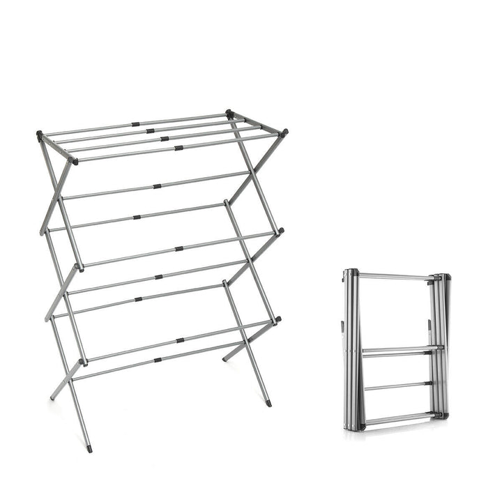Tendedero Metálico Plegable y Extensible con 3 Alturas 11 barras