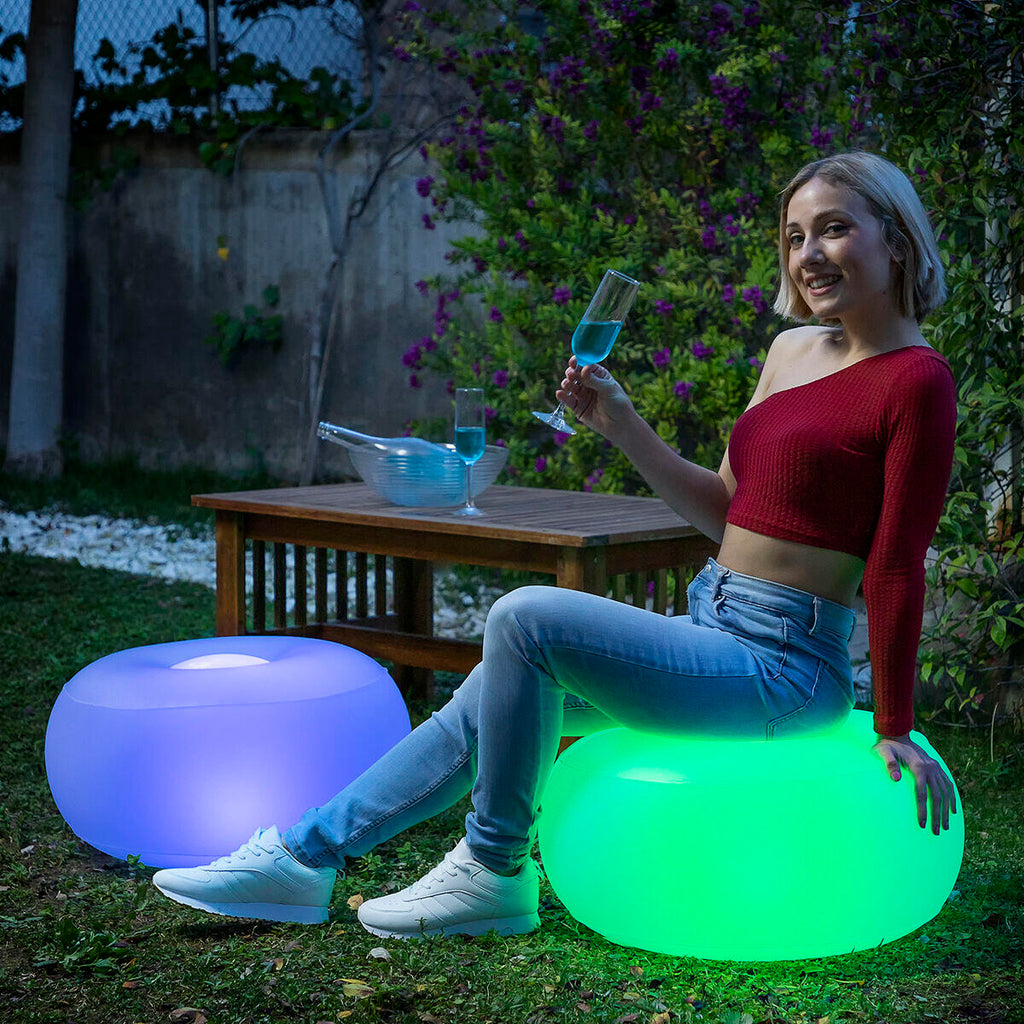 Asiento Hinchable con LED Multicolor y Mando a Distancia Pulight