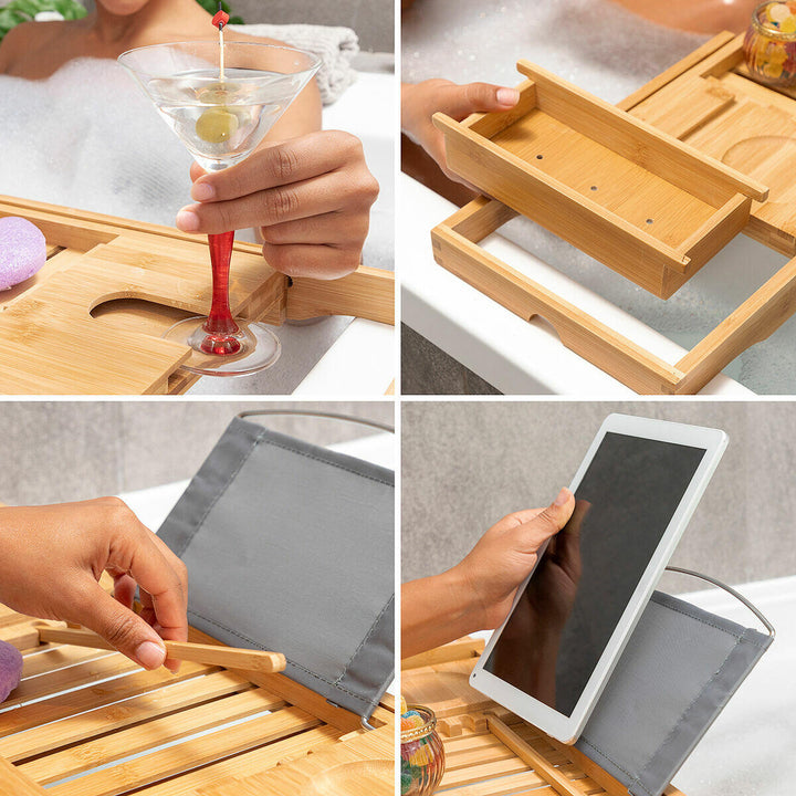Bandeja para Bañera de Bambú Extensible