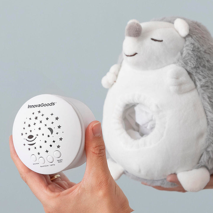 Erizo de Peluche con Ruido Blanco y Proyector Quitamiedos
