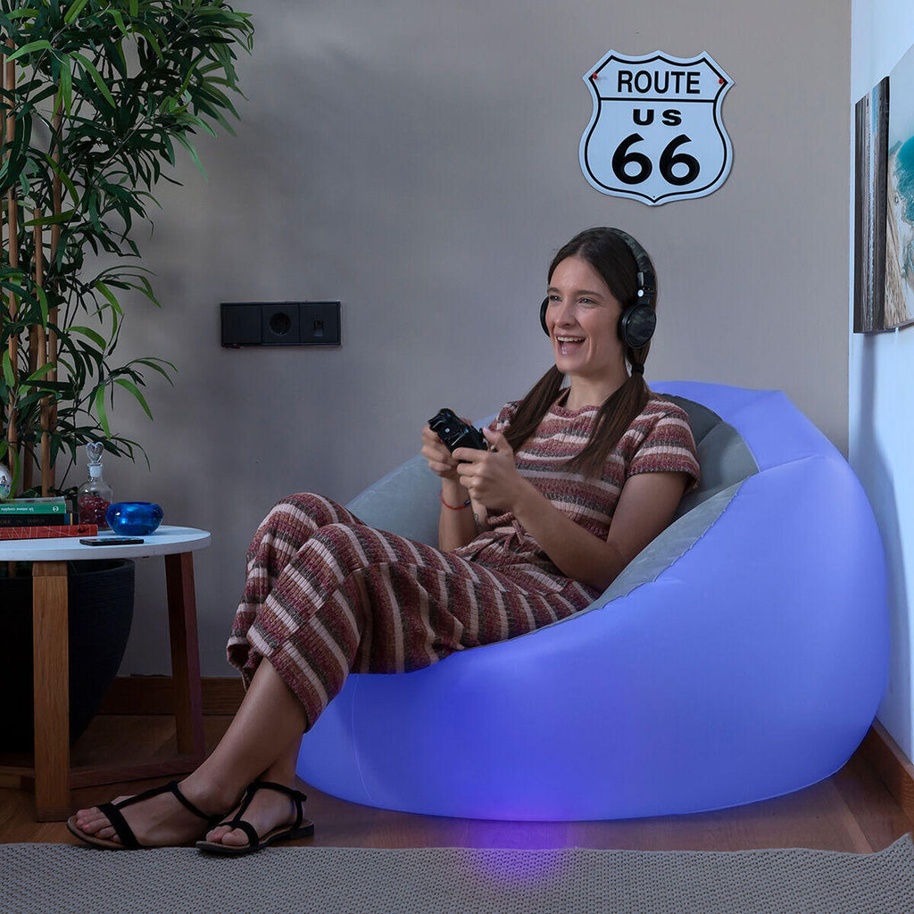Sillón Hinchable con LED Multicolor y Mando
