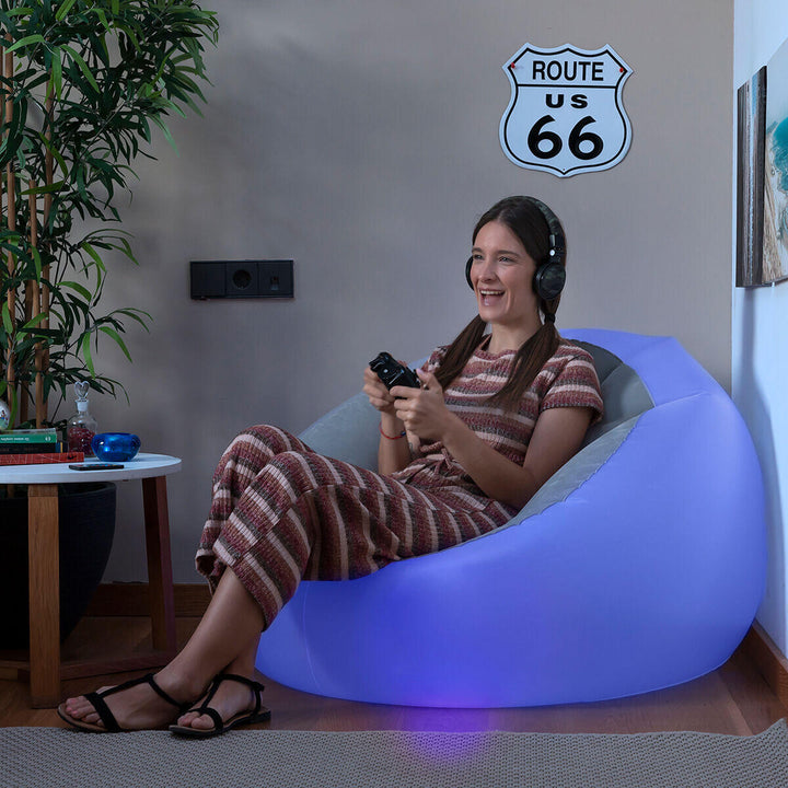 Sillón Hinchable con LED Multicolor y Mando