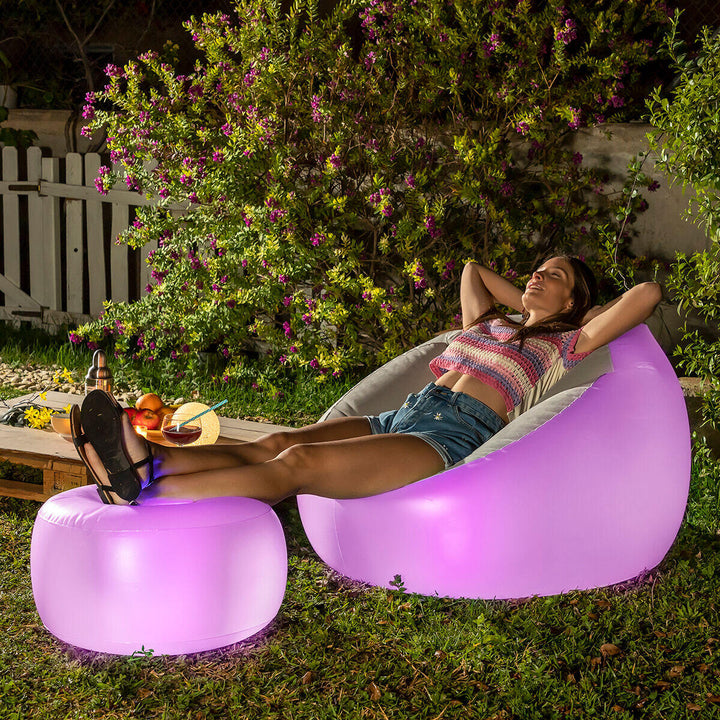 Sillón Hinchable con LED Multicolor y Mando